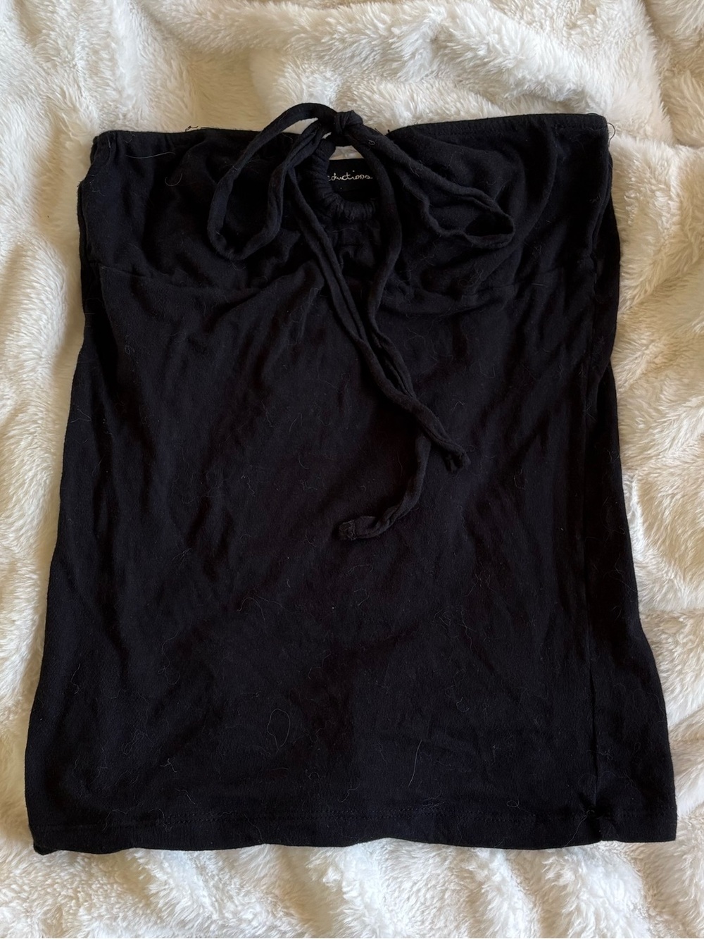 Women’s Black Strapless Tie-Front Camisole